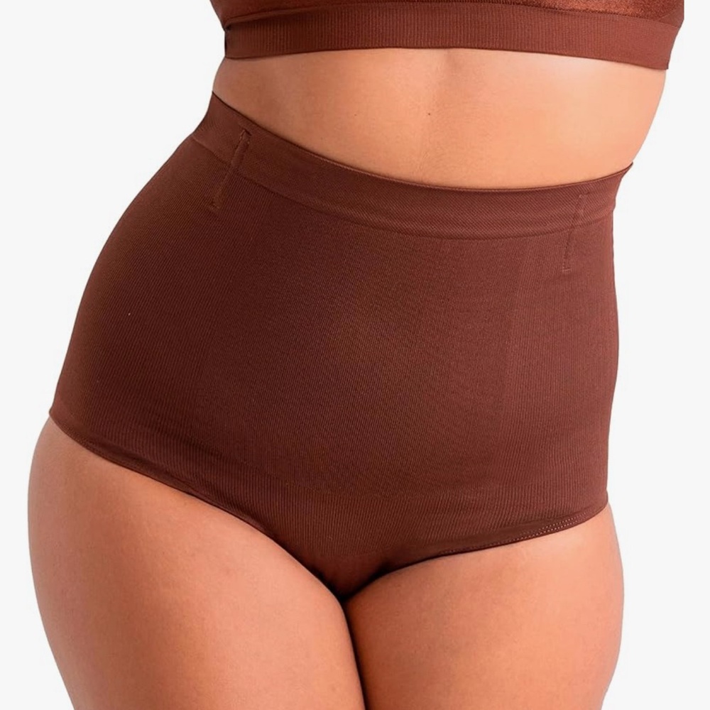Shapermint Essentials High-Waisted Shaper Panty in Brown